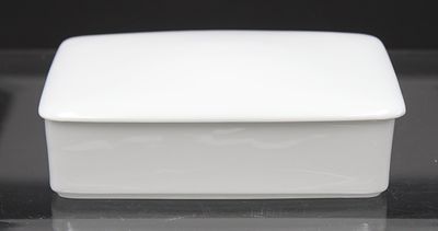 Deckeldose, Tirschenreuth, Wei&szlig;porzellan, H-4,5cm B-14cm