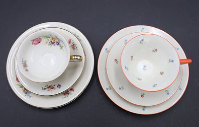 Paar div. Sammelgedecke, Seltmann u. Bareuther, ca. Tassen H-5,5cm