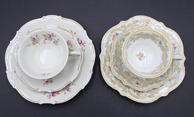 Paar Sammelgedecke, 1x Hutschnreuther, &auml;lter. Paar Sammelgedecke, 1x Hutschnreuther, &auml;lter, ca. 