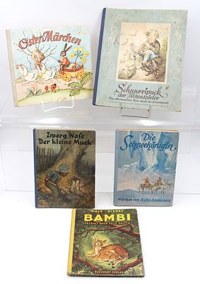 5x div. alte Kinderb&uuml;cher, Zwerg Nase, Die Schneek&ouml;nigin, Bam i, Oster-M&auml;rchen,. 5x div. alte 