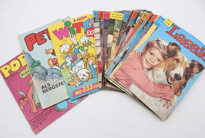 21x Ausgaben "Lassie" sowie je 1x Popeye, Petzi & Mickey Mouse. 21x Ausgaben "Lassie" sowie je 
