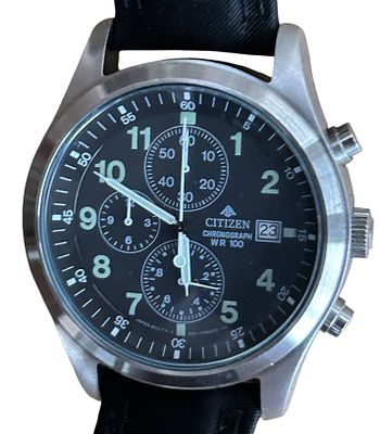 Quartz Herrenarmbanduhr "Citizen Chronograph WR 100 Promaster, neuwertig, Werk nicht gepr&uuml;ft