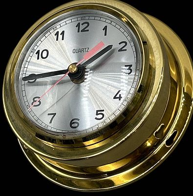 Wanduhr, Marine-Look, Messing, Batteriebetrieb nicht &uuml;berpr&uuml;ft