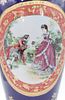 hohe Vase, ungemarkt, galante Szene und Blumen, Kobalt mit Goldzier, ca. H-60cmImage - 1