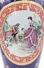 hohe Vase, ungemarkt, galante Szene und Blumen, Kobalt mit Goldzier, ca. H-60cmImage - 7