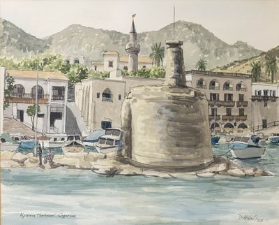 Robert DICKERSON. British, 1928 - 2020Kyrenia Harbour, Cyprus, 1974mixed media on paper 