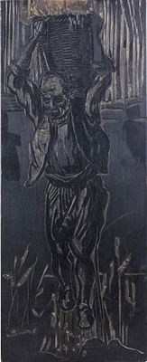 Kostas AVERKIOU. Cypriot, 1917 – 1981Labor - Μόχθοςwoodcut matrix signed lower right64 x 26 cm 