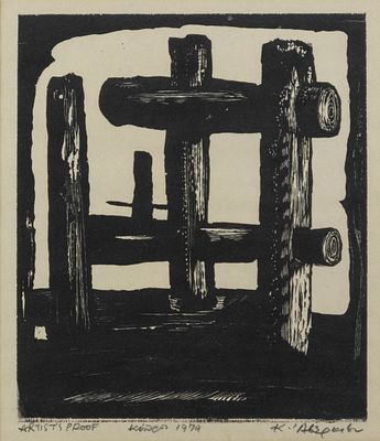Kostas AVERKIOU. Cypriot, 1917 – 1981Cyprus 1974 - Κύπρος 1974wood engravinged. A.P.signed lower 