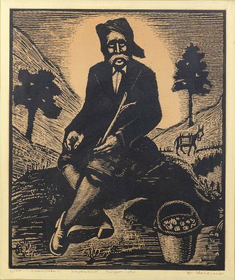 Kostas AVERKIOU. Cypriot, 1917 – 1981Rest - Ξεκούραση (Κύπρος), 1976etchinged. 1/50signed lower 