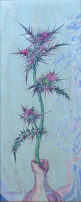 Lefteris ECONOMOU. Cypriot, 1930 – 2007Milk thistle, 1992oil on canvassigned and dated 04/92 
