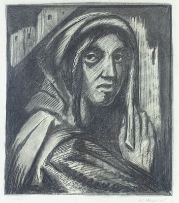 Kostas AVERKIOU. Cypriot, 1917 – 1981The Refugee Girlcharcoal on papersigned lower right52 x 47 