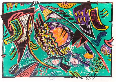 Renos LOIZOU. British, b. Cypriot, 1948 - 2013Three heads, 1985silkscreened. 8/20signed and 