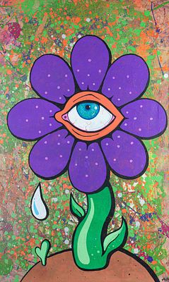 Ant (Antonis PANAGIOTOPOULOS). Greek, b.1985Blooming eyeacrylic on canvassigned lower right109.5 