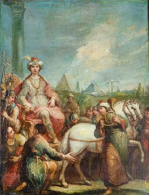 Unidentified artist. 18th centuryCelebrations with horsesoil on canvas71 x 54 cm84 x 67 cm (with 