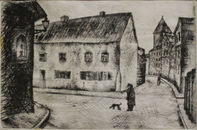Розенберг Лев Семёнович (1950). Старый город. 1977. Бумага, офорт, сухая игла. 20х30
На обороте: 