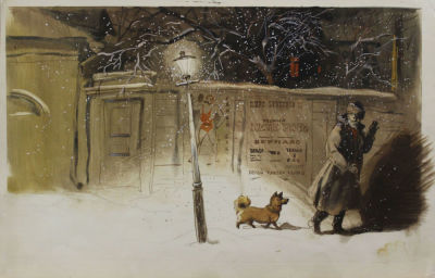 Мазурин Герман Алексеевич (1932). Каштанка. 1970-е. Бумага, гуашь. 34,5 х 52
На обороте: Мазурин 