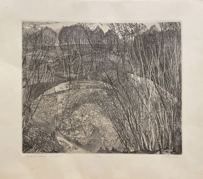 Никиреев Станислав Михайлович (1932–2007). Соловьиные места. 1970-е. Бумага, офорт. 38 х 42 - 