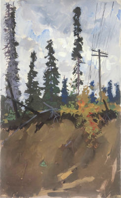 Попков Виктор Ефимович (1932–1974). Этюд. 1960-е. Бумага, гуашь. 47&times;29. На обороте: Попков 