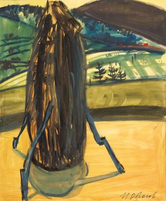 Обросов Игорь Павлович (1930–2010). Закарпатье. Стог. 1959. Бумага, гуашь. 80&times;60. Справа внизу: 