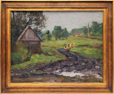 Трошин Николай Степанович (1897–1990). Серый денек. 1961. Холст, масло. 45&times;58. Справа внизу: Н. 