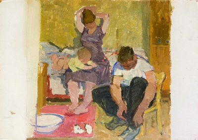 Каплан Фаня Максовна (1913–1995). Эскиз к картине "Утро". 1962. Картон, масло. 50&times;70 – лист; 