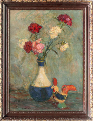 Резницкий Леонид Лейбович (1909–1990). 
Гвоздика. 1965. Оргалит, масло. 52&times;37,5
Слева внизу 