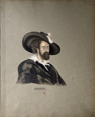 Антон Тейх (Teich Anton). Рубенс. 1855
. Бумага, акварель, белила. 25,5&times;21 Справа внизу 