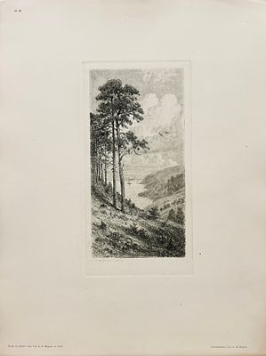 Шишкин Иван Иванович (1832–1898). На Каме близ Елабуги. 1894 . Бумага, офорт. 40,5&times;30 – основа; 