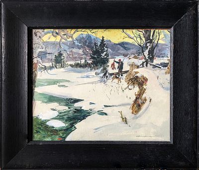 Уоррен Баумгартнер (Warren William Baumgartner; 1894–1963). Охота на лису. 1930–1940-е. Бумага 