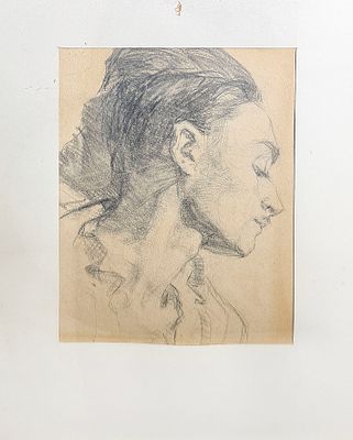 Шегаль Григорий Михайлович (1889–1956). Голова юноши. 1921. Бумага, карандаш. 21&times;16. Оформлено в 