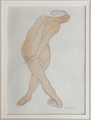 Роден Огюст (Auguste Rodin; 1840–1917). Обнаженная. 1908. Бумага, литография. 35,7&times;26,5 
Из 