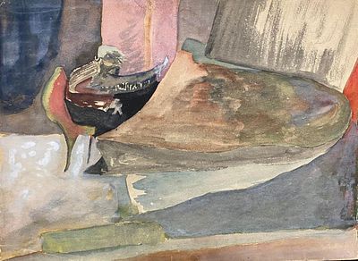 Кошелев Владимир (1901–1953). "Анданте" из цикла "У рояля". 1920-е . Бумага, акварель. 26&times;35 
На 