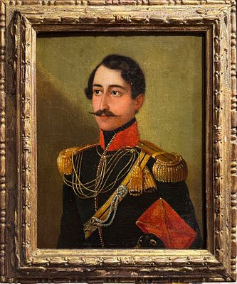 Неизвестный художник. Портрет офицера.
Франция. XIX в. Холст, масло. 27&times;21,5. На подрамнике 
