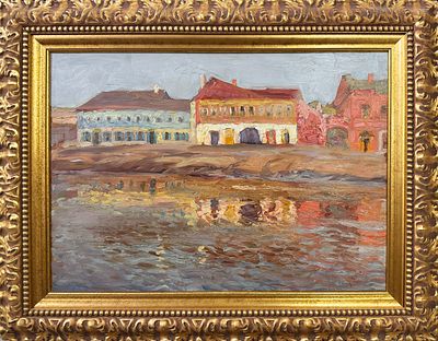 Протопопов Николай Адрианович (1876–1960). Городской пейзаж. 1914. Картон, масло. 47&times;66 
Справа 