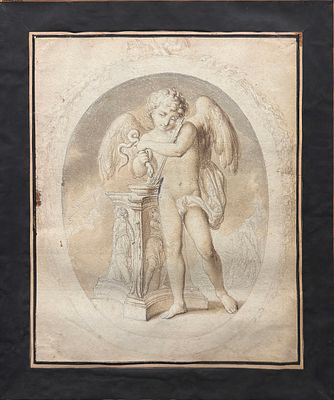 Иоганн Элеазар Цейссиг (Johann Eleazar Zeissig, Schenau; 1737−1806). Ангел с чашей Акслепия. 