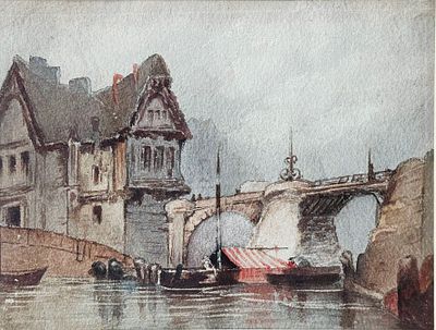 Неизвестный художник (XIX–XX). Западная Европа. Городской пейзаж. Начало ХХ в. Бумага 