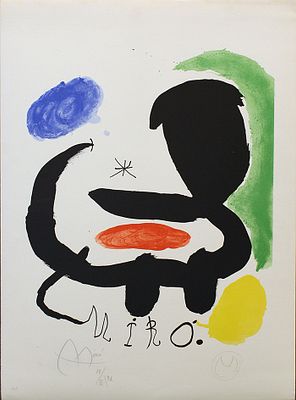 JOAN MIRO', "Mir&ograve;", anni 70 - JOAN MIRO', "Mir&ograve;", anni 70, litografia su 