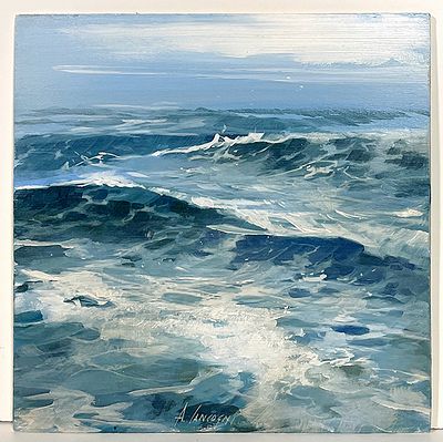 CANCOGNI AGOSTINO, "Mareggiata" - CANCOGNI AGOSTINO, "Mareggiata" olio su tavola, titolo 