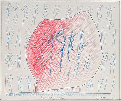 LICATA RICCARDO, "Senza titolo" - LICATA RICCARDO, "Senza titolo" tecnica mista su carta 