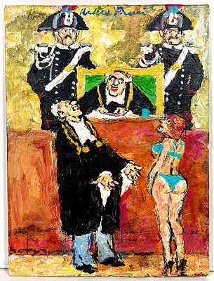 PIACESI WALTER, "La difesa", 2015 - PIACESI WALTER, "La difesa" olio su faesite, anno 