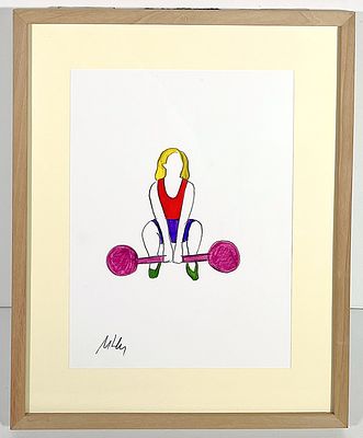 LODOLA MARCO - LODOLA MARCO, pennarelli su cartoncino, autentica dell'artista su fotografia, 33x24 cm