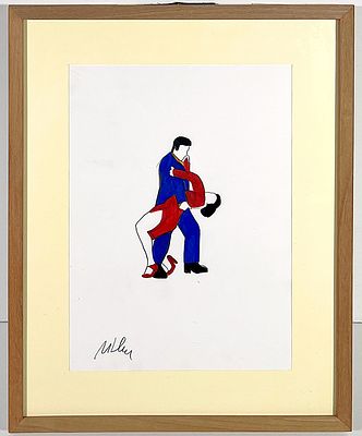 LODOLA MARCO - LODOLA MARCO, pennarelli su cartoncino, autentica dell'artista su fotografia, 33x24 cm