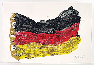 M'HORO, "Flag" - M'HORO, "Flag", opera relaizzata con la tecnica della serigrafia 