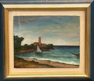 CARLO CARRA', "Marina", 1960 - CARLO CARRA', "Marina", 1960, olio su tela, cm 50x40, con 
