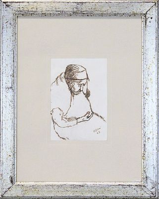 OTTONE ROSAI, "Figura Seduta", 1947 - OTTONE ROSAI, "Figura Seduta", 1947, China su 