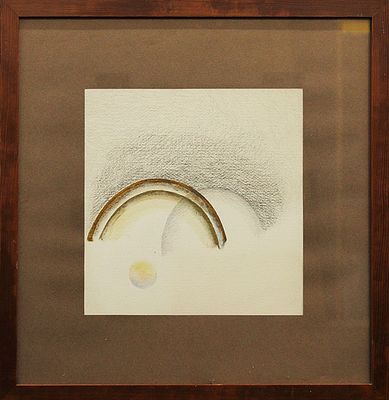 FAUSTO MELOTTI, 1980 circa - FAUSTO MELOTTI, 1980 circa, tecnica mista su cartoncino, dim. 25x25 