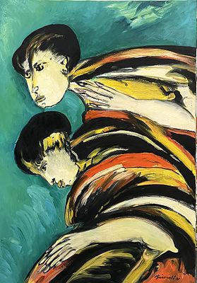 REMO BRINDISI, "Figura", anni '90 - REMO BRINDISI, "Figura", anni '90, olio su tela 