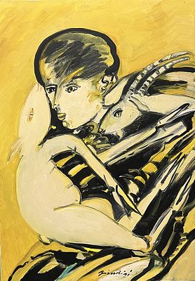 REMO BRINDISI, "Pastorale", anni '90 - REMO BRINDISI, "Pastorale", anni '90, olio su 