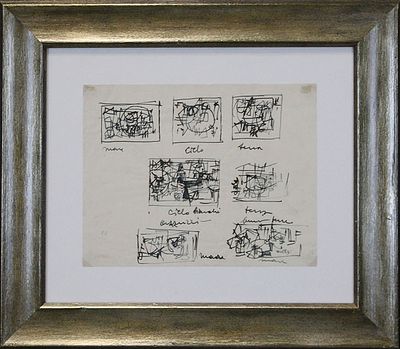 EMILIO SCANAVINO, Senza titolo - EMILIO SCANAVINO, Senza titolo, China su cartoncino, Dim. 22x28 