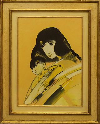 REMO BRINDISI, "Maternit&agrave;",anni 70 - REMO BRINDISI, "Maternit&agrave;", anni 70 